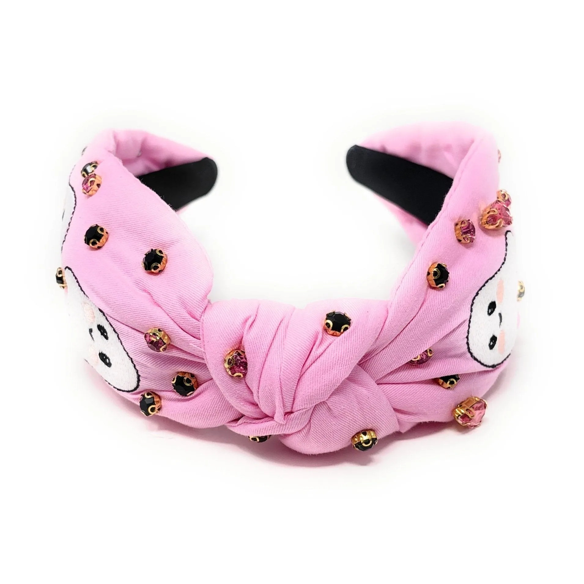 Pink Ghosts Jeweled Knot Headband