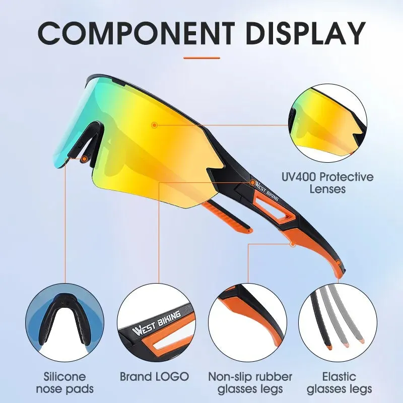 Professional Cycling Glasses MTB Road Eyewear Sport Sunglasses Men Women Windproof UV 400 Motorcycle Bicycle Goggles