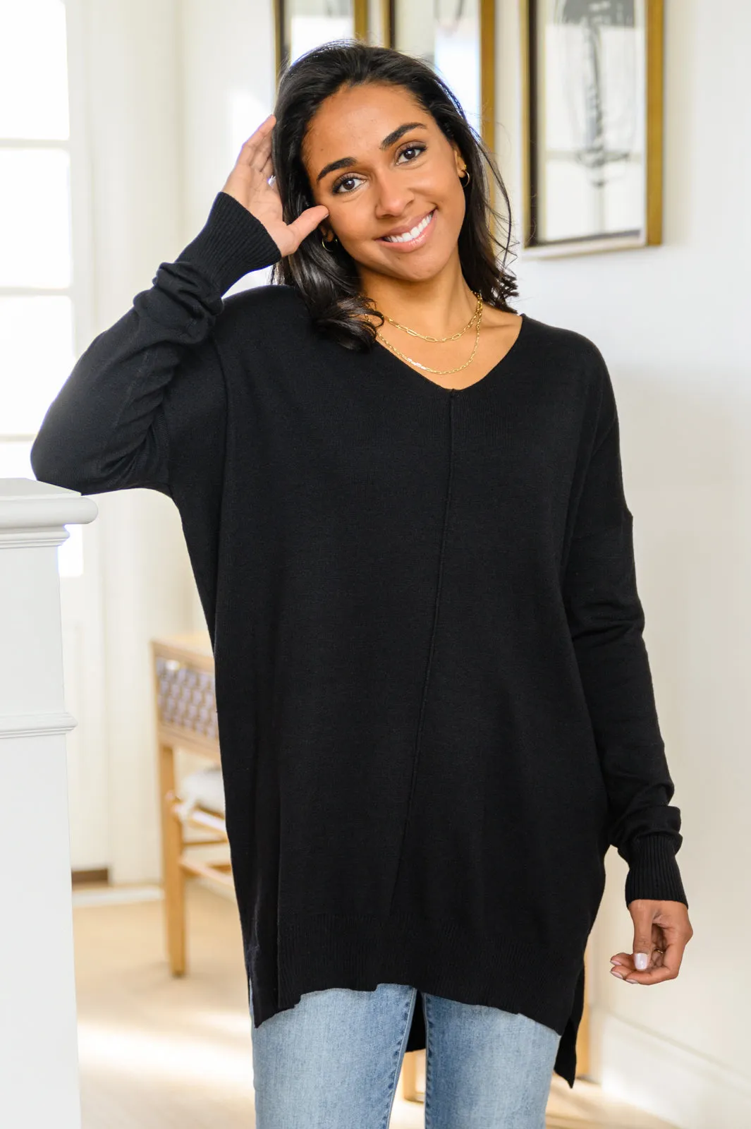 Red Carpet Tunic Top In Black