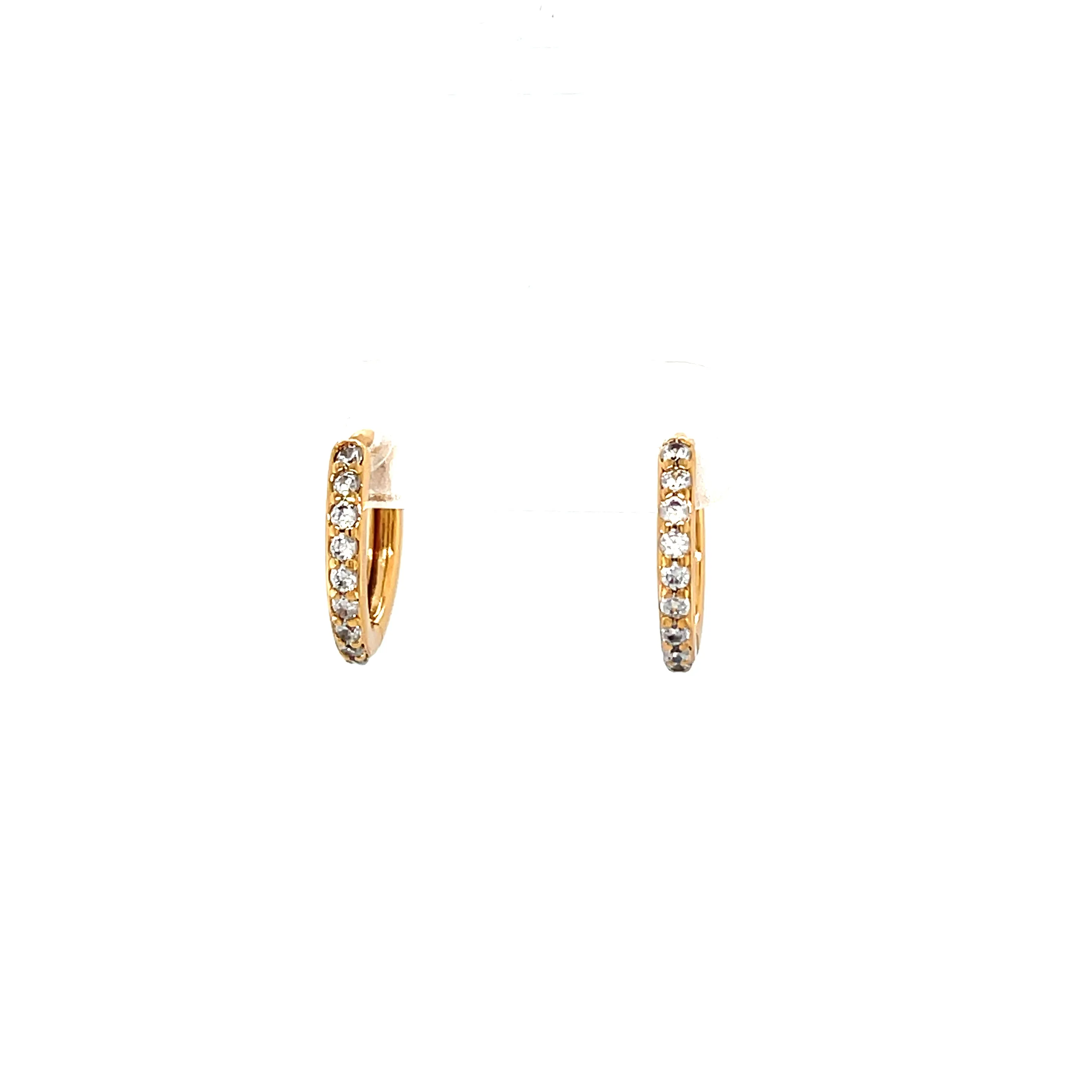 Rose gold Zirconia stones Huggies earrings