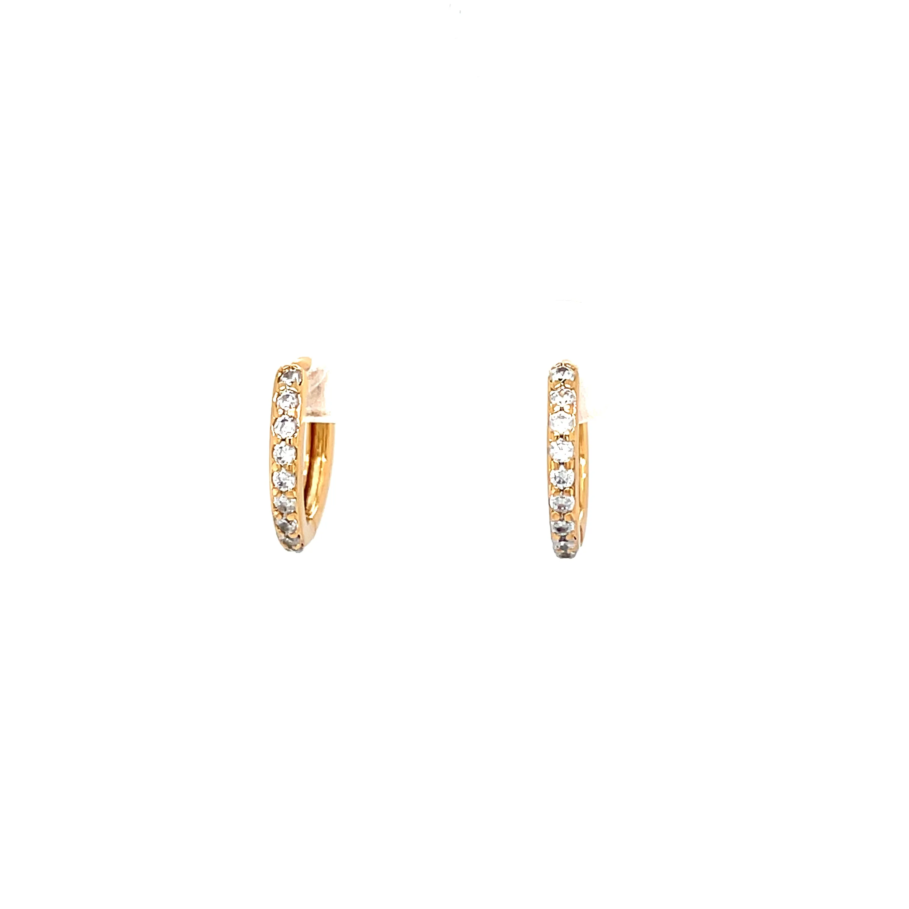 Rose gold Zirconia stones Huggies earrings