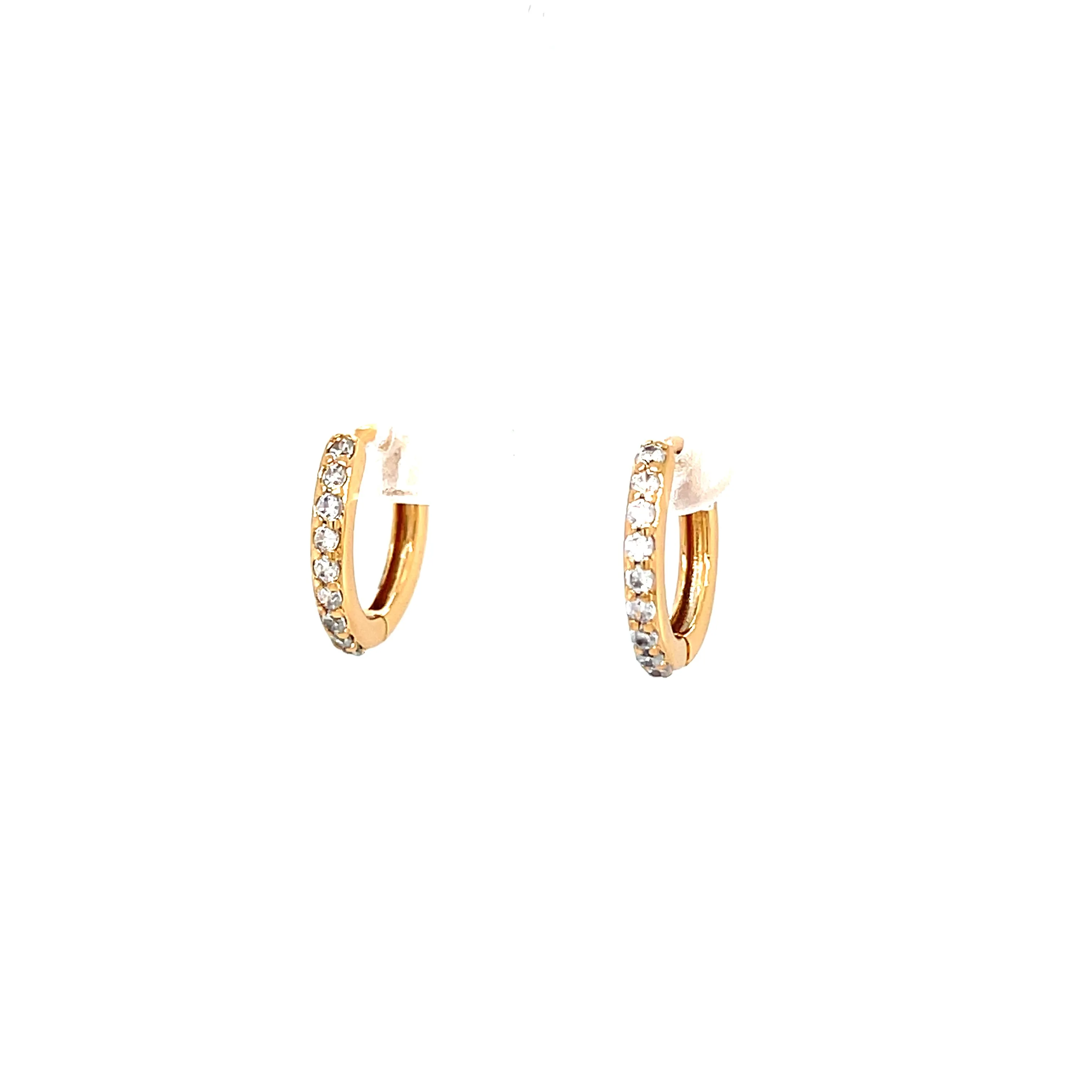 Rose gold Zirconia stones Huggies earrings