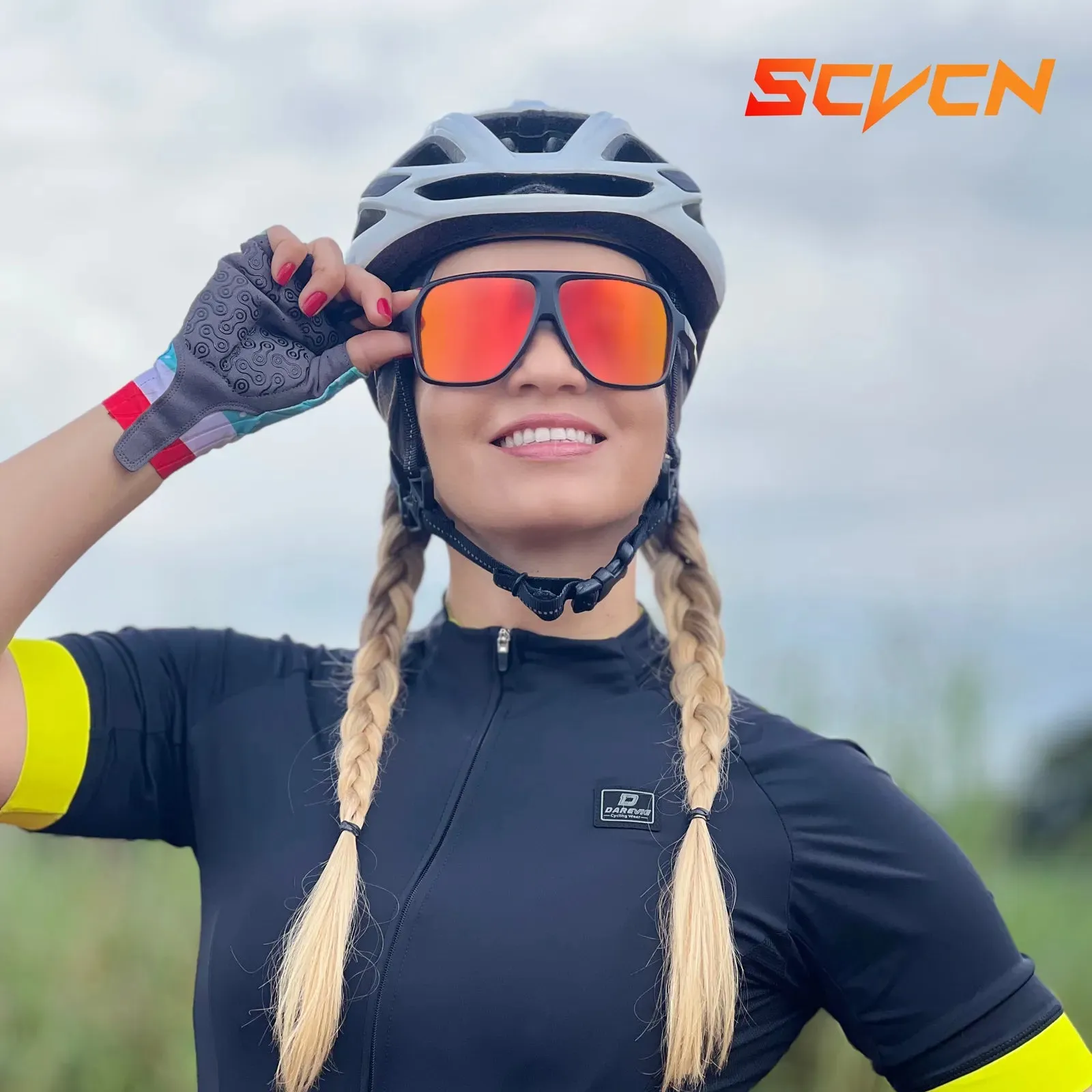 SCVCN Polarized Cycling Glasses Men Women Outdoor Sports Running Sunglasses Mountain Road Bicycle Glasses UV400 Safety Eyewear