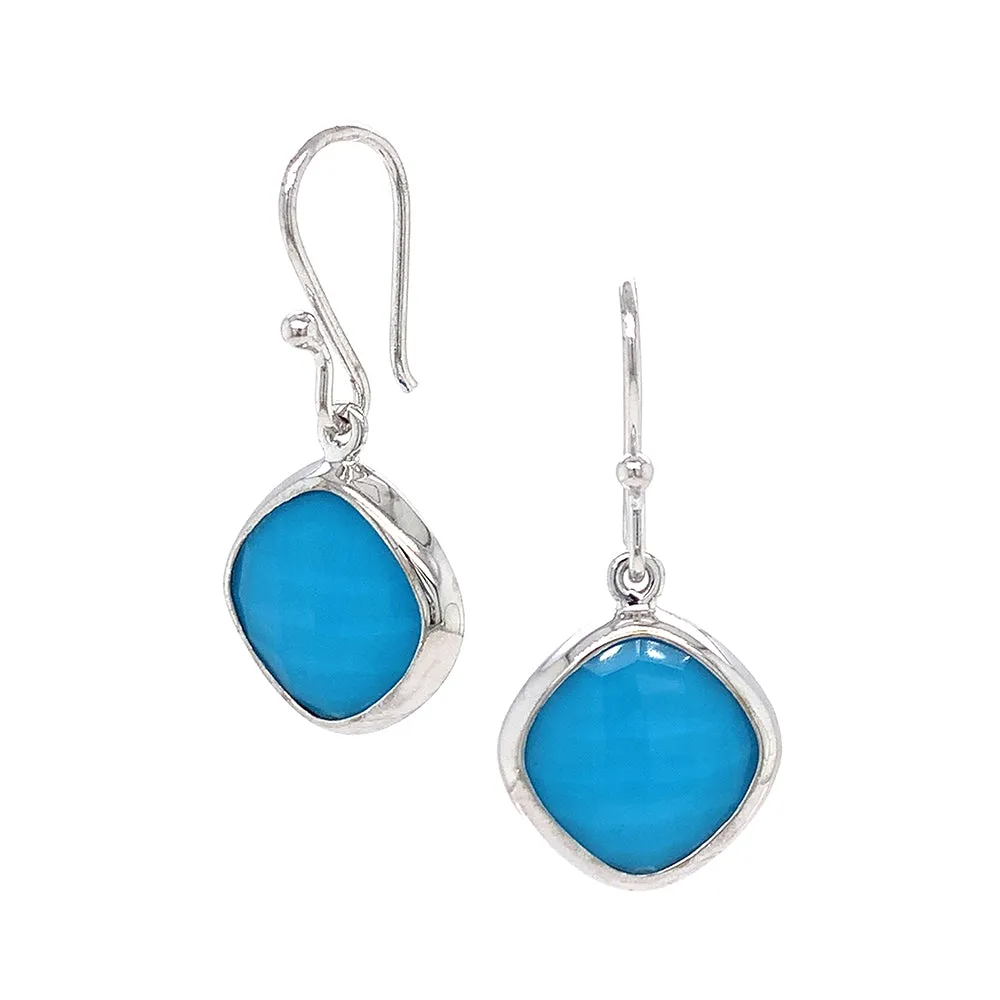 Sterling Silver & Turquoise Doublet Earrings