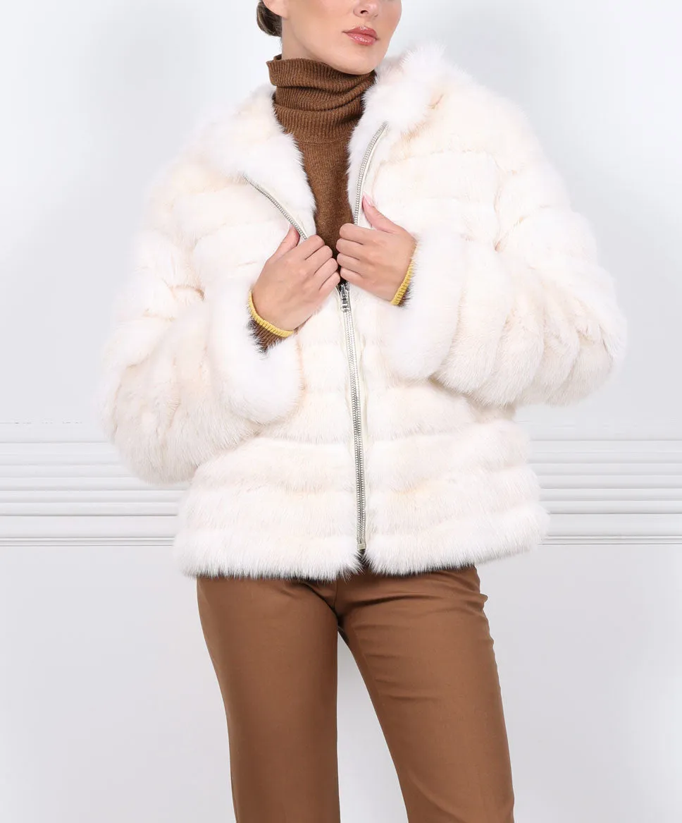 The Sarah Sable Fur Hooded Jacket