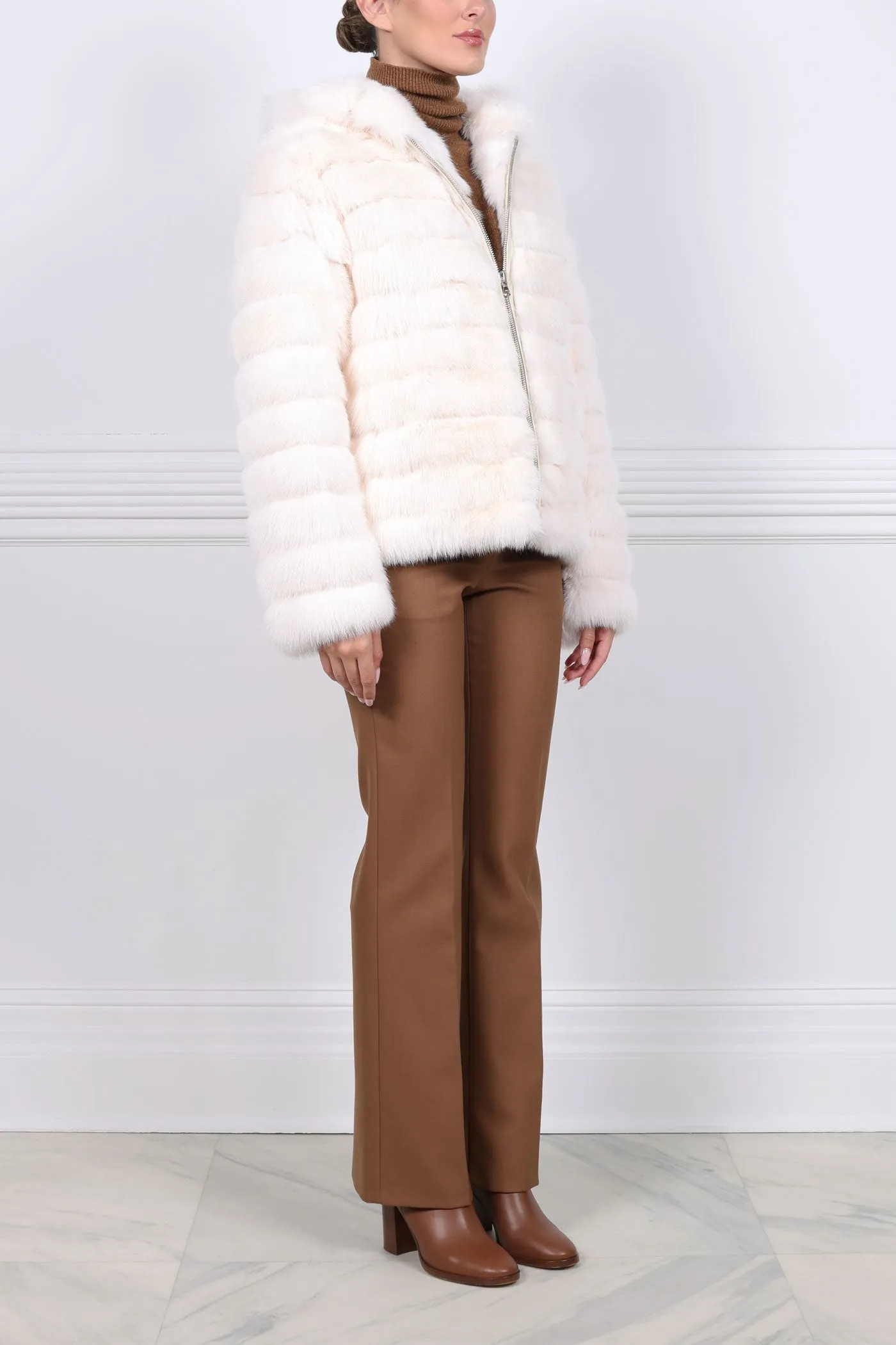 The Sarah Sable Fur Hooded Jacket