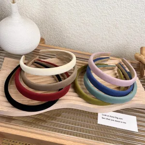 VAIGE Retro Velvet Thin Headbands - Solid Color Elastic Hair Hoops for Casual Use, Geometric Pattern, Comfortable Polyester Hair Accessories