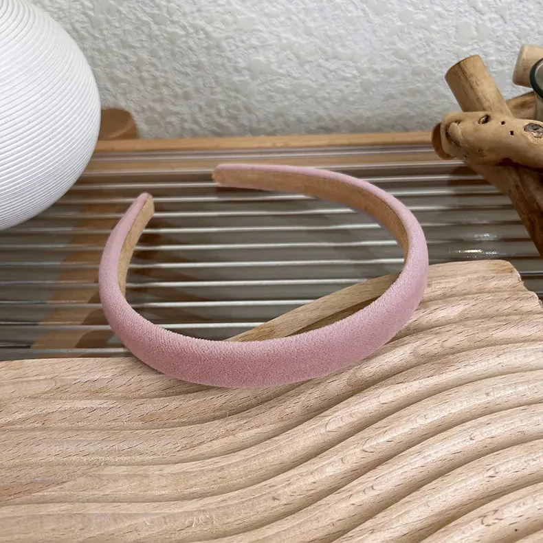 VAIGE Retro Velvet Thin Headbands - Solid Color Elastic Hair Hoops for Casual Use, Geometric Pattern, Comfortable Polyester Hair Accessories