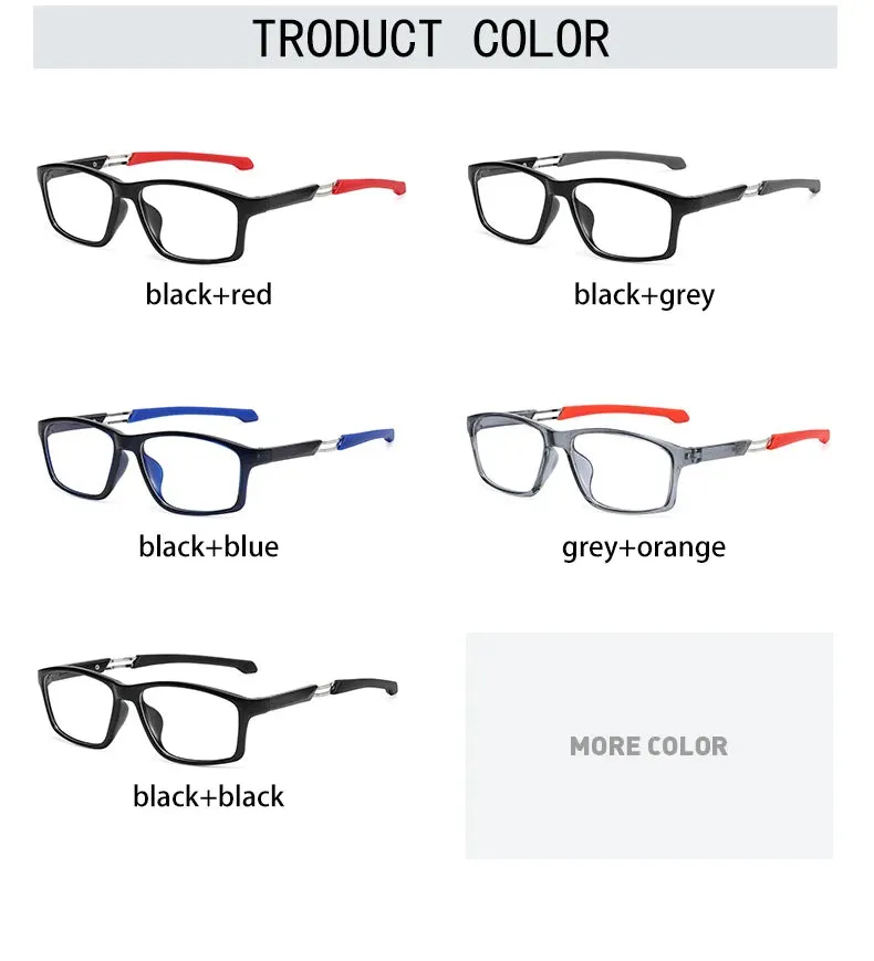 Vicky Men's Full Rim Square Tr 90 Silicone Sport Reading Glasses 18189