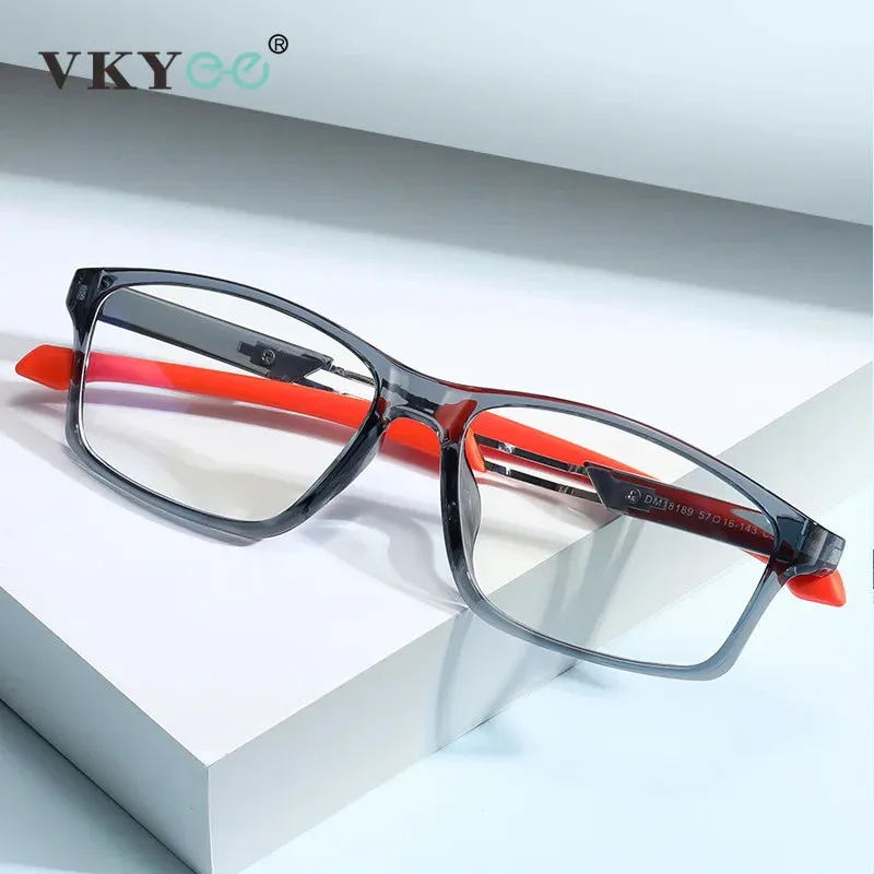 Vicky Men's Full Rim Square Tr 90 Silicone Sport Reading Glasses 18189