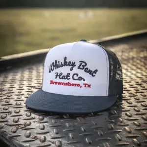 Whiskey Bent Hat Co Black and White Foam Conway Cap