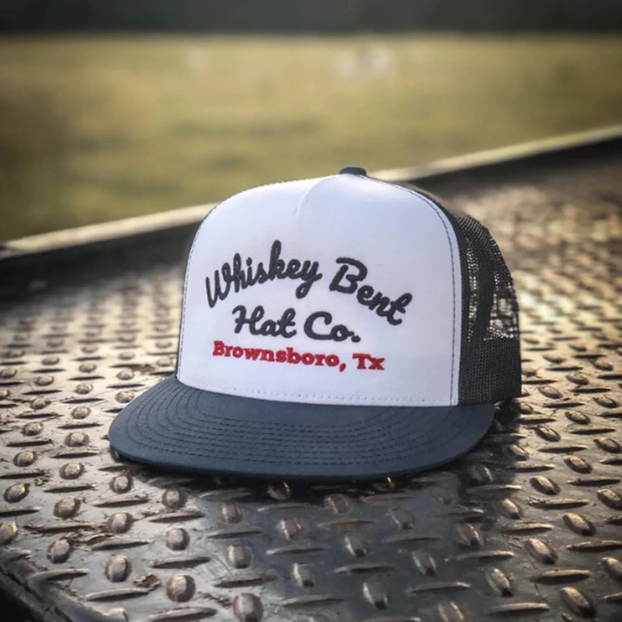 Whiskey Bent Hat Co Black and White Foam Conway Cap